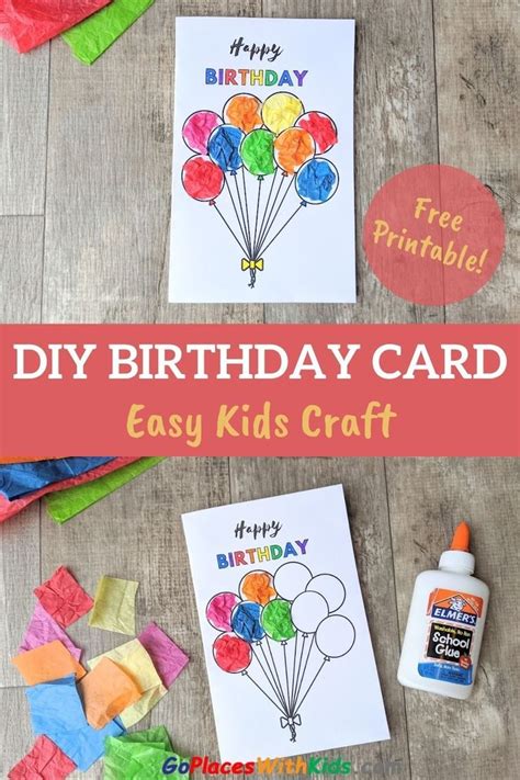 DIY Birthday Card- Easy Kids Craft | Simple birthday cards, Birthday ...