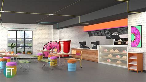 This Project Concept for Dunkin Donut Counter Area, Dining and Cafe ...