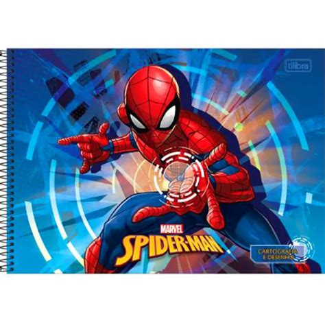 Caderno De Desenho Homem Aranha CD C/80 Folhas - Tilibra - Lupel