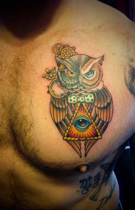 Steampunk owl tattoo by Marc the Sharc at Electric Ladyland Tattoo ...