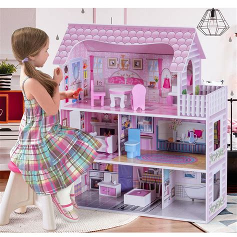 Girls Playhouse Dollhouse Kids Barbie Dream House W/