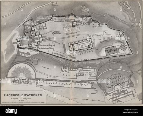 THE ACROPOLIS, ATHENS ground plan. ACROPOLE D'ATHÈNES. KAUPERT. Greece ...