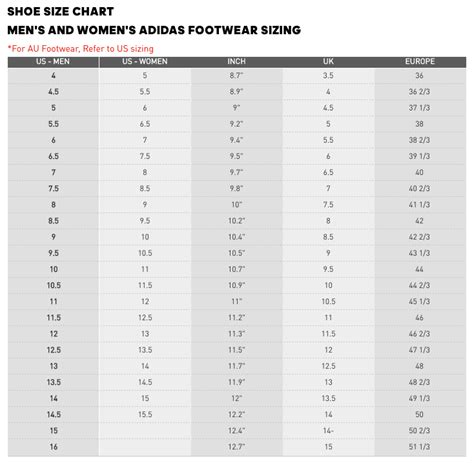 ADIDAS SIZE GUIDE – LaMarc Sports