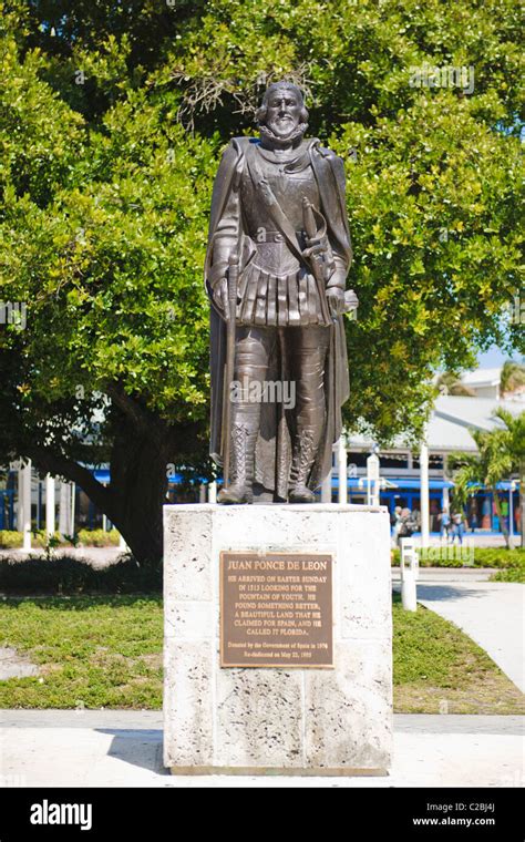 Juan Ponce De Leon statue, Miami Stock Photo, Royalty Free Image ...