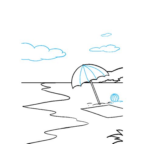 How To Draw A Beach Umbrella Step By Step