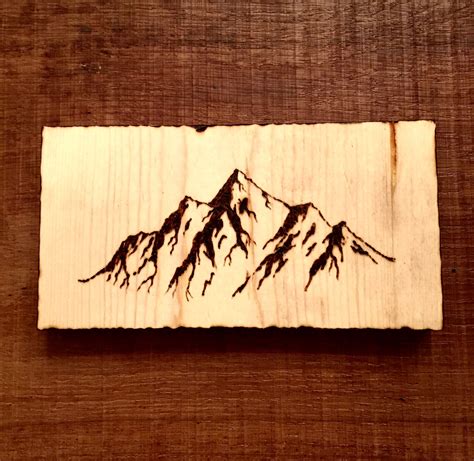 Mountains wood burning pyrography | Wood burning crafts, Wood burning ...