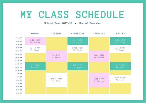 Free Online Class Schedules: Design a Custom Class Schedule in Canva