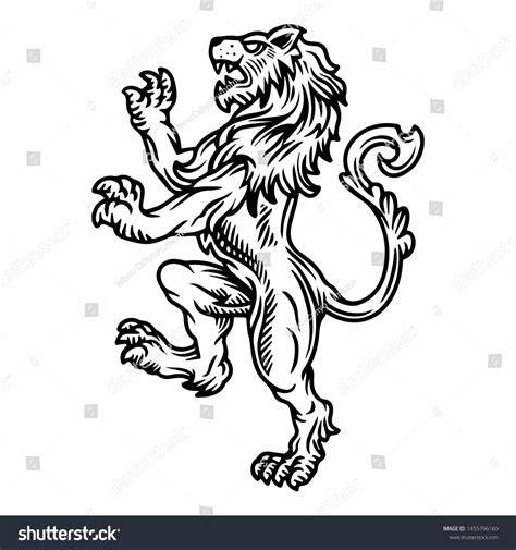 Lion Rampant Family Crest Logo Coat Stock Illustration 1455796160 ...