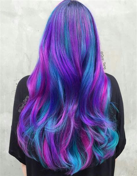 Pink Purple Blue Green Hair