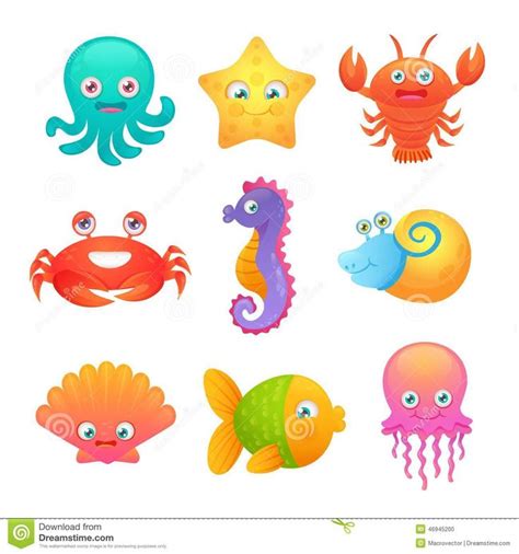 Cute sea animals | Cartoon sea animals, Sea life creatures, Cartoon animals