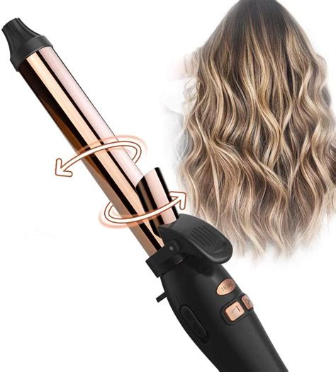 TYMO Wavy Rotating Curling Iron-"1" Titanium Auto Curling Iron with ...