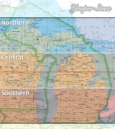 45th Parallel Michigan Map – Map Vector