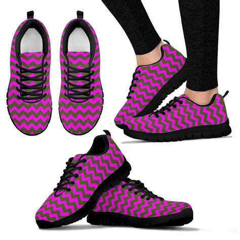 Zig Zag Purple Pattern Print Sneaker Shoes For Men Women – grizzshop