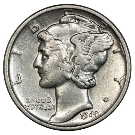 1942/1 Mercury Dime Overdate - Very Fine (cleaned)