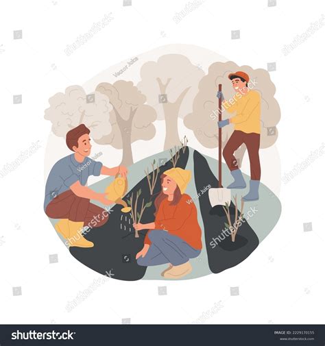 Volunteer Work Community Service Isolated Cartoon Stock Vector (Royalty ...