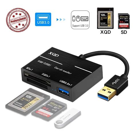 XQD SD Card Reader Adapter USB 3.0 Dual Slot Flash Memory Card Reader ...