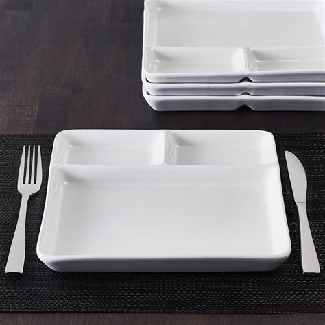 Placemate 10" Square Divided 4-Pack Dinner Plates, Walmart Exclusive ...