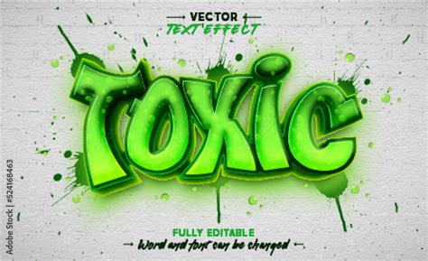 Green Toxic 3D graffiti style editable text effect Stock Vector | Adobe ...