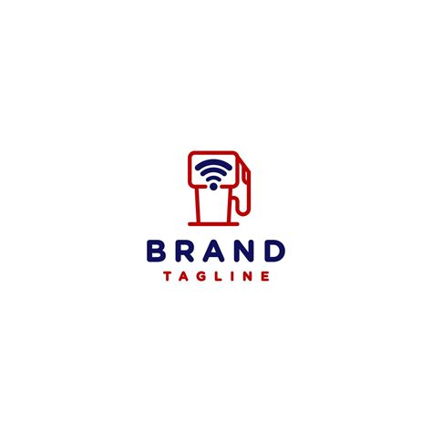 Outline Gas Station Logo Design and Wifi Icon Inside. Wifi Icon Inside ...