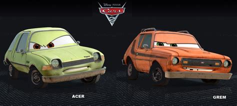 Cars 2 Grem and Acer | Amc gremlin, Cars movie, Classic race cars