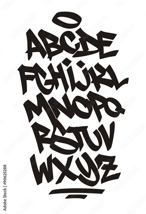 Vector graffiti font. Handwritten alphabet Stock Vector | Adobe Stock