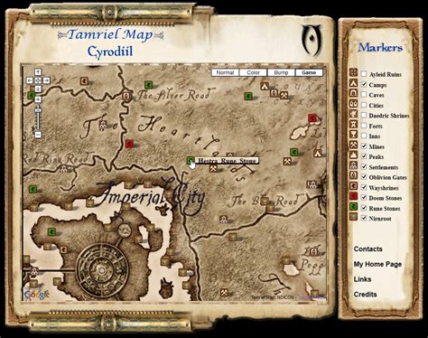 Interactive Oblivion and Shivering Isles Map realized by Leonardo Gandini