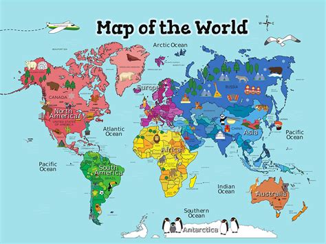 World Map For Kids With Countries