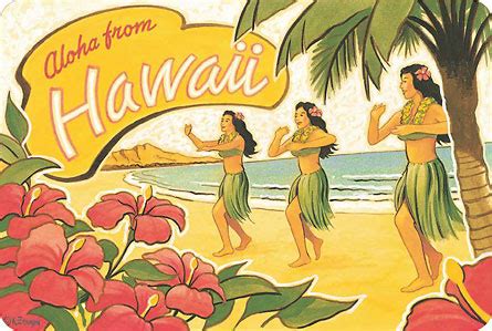 Aloha from Hawaii - Hawaiian Vintage Postcard - IslandArtStore.com