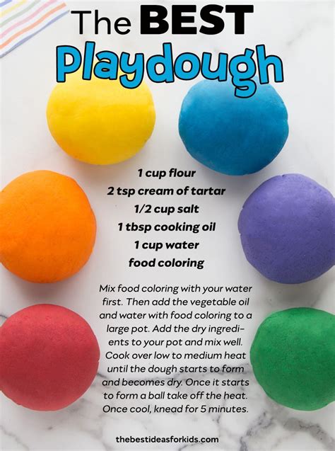 PLAYDOUGH RECIPE 🌈- the best playdough recipe you'll ever try! Soft and ...