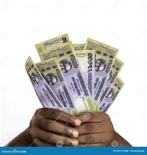 Hands Holding 3D Rendered Bangladesh Taka Notes. Closeup of Hands ...