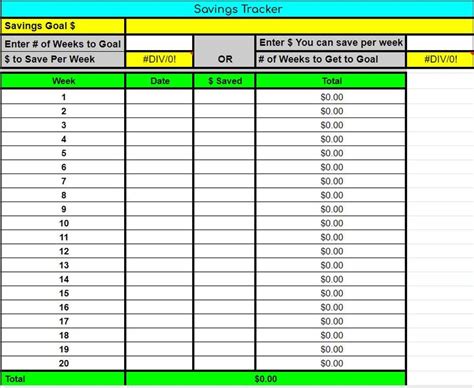 Savings Tracker Excel Template - Etsy