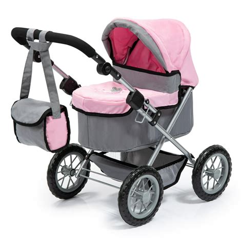 Trendy Pram Stroller For Toy Baby Dolls - Grey/Pink - Walmart.com ...