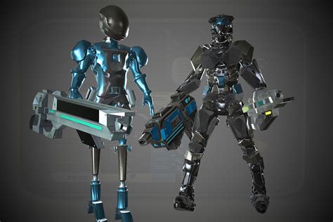 Sci fi humanoid robot pack with weapon | キャラクター | Unity Asset Store