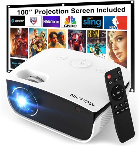 Outdoor Projector, Mini Projector with 100" Screen, 1080P and 240 ...