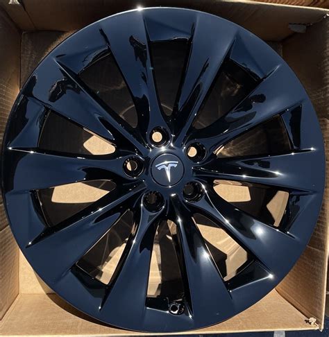 20" TESLA MODEL X FACTORY WHEELS OEM RIMS Staggered Gloss Black ...