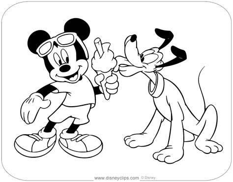 Pluto Mickey Mouse Hugging Pluto Coloring Page Mickey Mouse | Images ...