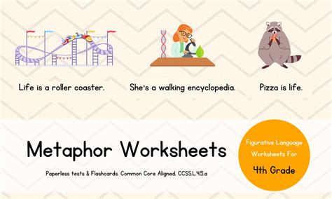 Metaphor Worksheets for 4th Grade - Grammar