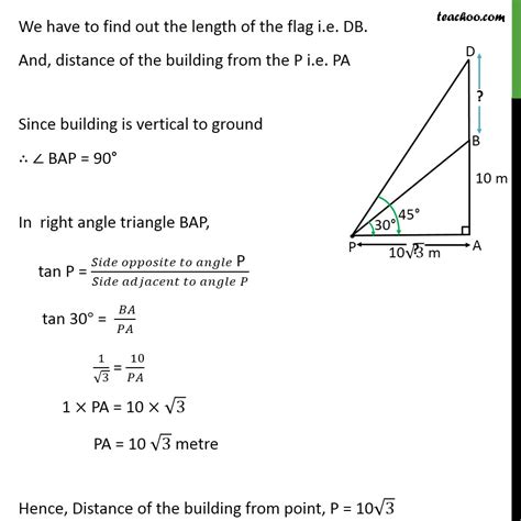 Example 4 - From a point P on the ground angle of elevation