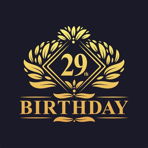 29 years Birthday Logo, Luxury Golden 29th Birthday Celebration ...