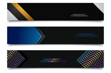 Design of black horizontal web banners 673165 Vector Art at Vecteezy