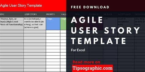 Agile User Story Template Excel