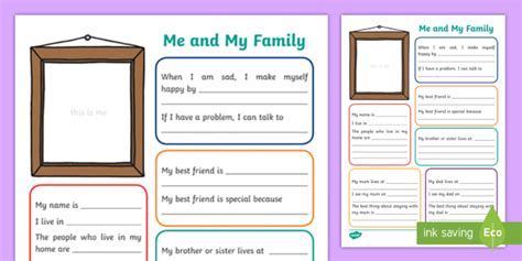 FREE! - Me and My Family Worksheet (teacher made)