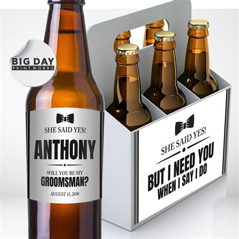 Personalized Beer Labels Groomsmen Beer Labels Suit up Beer Groomsman ...