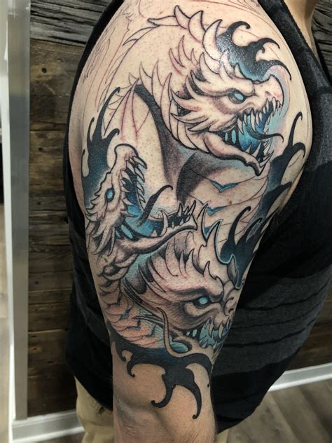 First session on my Hydra tattoo by Brandon at BlackSails Studio in ...