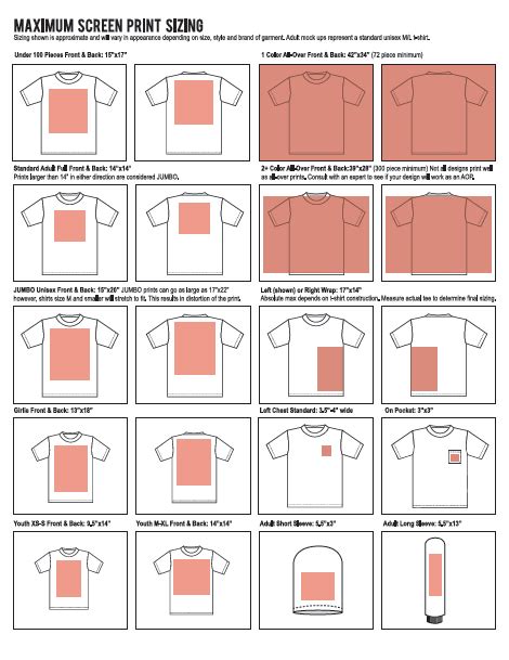 T-shirt doc dimensions every size/scale/front/back/side | Screen ...