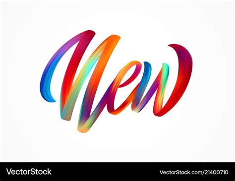 New word-sign modern colorful flow lettering Vector Image