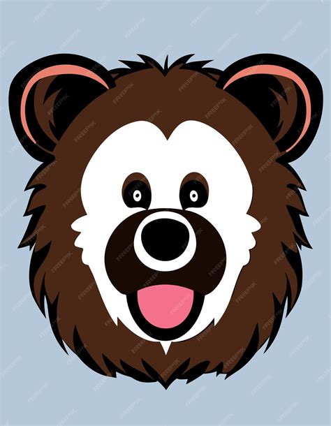 Premium Vector | Beautiful bear face 2d vector design