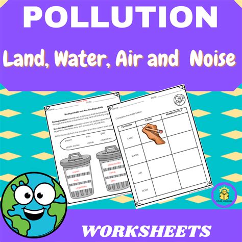 Pollution Worksheets Water Air Land Noise - Made By Teachers