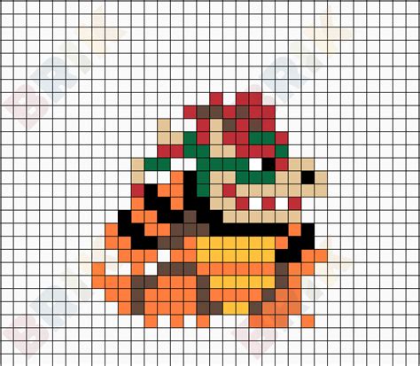 Bowser Mario Pixel Art Grid