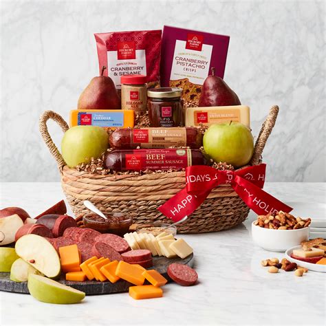 Happy Holidays Premium Fruit & Snack Gift Basket | Hickory Farms